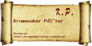 Krumenaker Péter névjegykártya